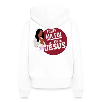 Foi en JESUS - Sweat à capuche Premium bio Femme - blanc - Dos - Julia (174cm)