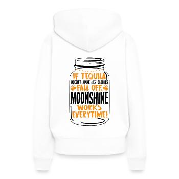 Moonshine Alkohol T-Shirt Schnaps Geschenk USA - Frauen Premium Bio Hoodie - Weiß - Hinten - Julia (174cm)