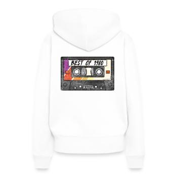 Best of T-Shirt 80s Retro Kasette BMX 80er 1980 - Frauen Premium Bio Hoodie - Weiß - Hinten - Julia (174cm)
