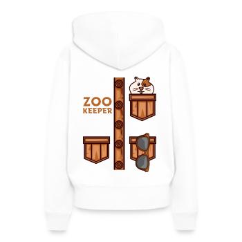 T-shirt Zoo Keeper Rongeur visiteur gardien de la faune - Sweat à capuche Premium bio Femme - blanc - Dos - Julia (174cm)