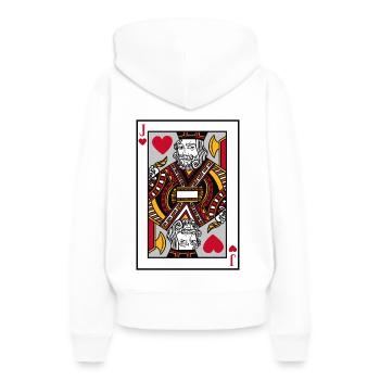 Black Jack Heart Jack T-Shirt Cartes Poker Argent Mauvaise chance - Sweat à capuche Premium bio Femme - blanc - Dos - Julia (174cm)