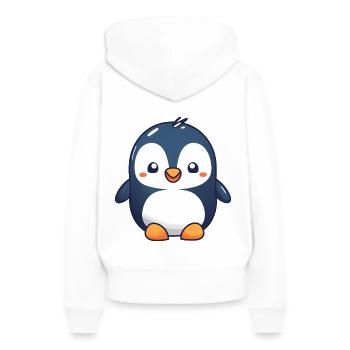 Süßer Pinguin - Frauen Premium Bio Hoodie - Weiß - Hinten - Julia (174cm)