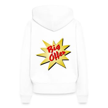 Offer / Angebot / Big Offer - Frauen Premium Bio Hoodie - Weiß - Hinten - Julia (174cm)