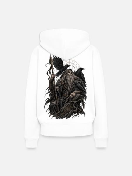 Odin – The Allfather - Frauen Premium Bio Hoodie - Weiß