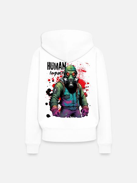 Human Impact - Frauen Premium Bio Hoodie - Weiß