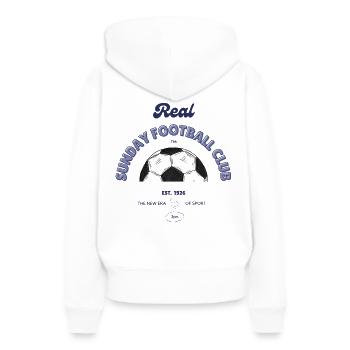 Sunday Football Club - Frauen Premium Bio Hoodie - Weiß - Hinten - Julia (174cm)