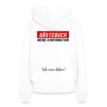 Gästebuch Konfirmation - Frauen Premium Bio Hoodie - Weiß - Hinten - Julia (174cm)