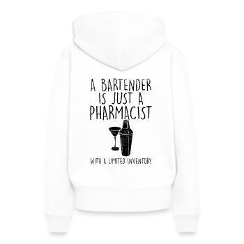 Barkeeper - Frauen Premium Bio Hoodie - Weiß - Hinten - Julia (174cm)