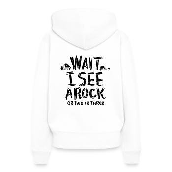 Wait I See A Rock - Sweat à capuche Premium bio Femme - blanc - Dos - Julia (174cm)