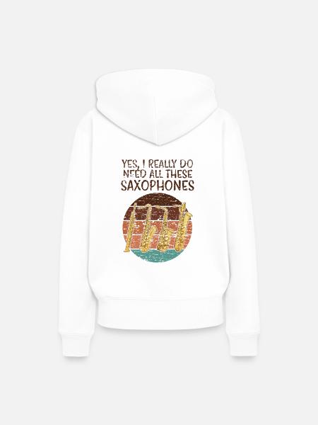 Saxophone Arten - Frauen Premium Bio Hoodie - Weiß