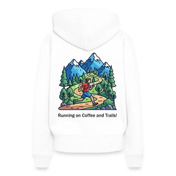 Carburant du trailrunner - Sweat à capuche Premium bio Femme - blanc - Dos - Julia (174cm)