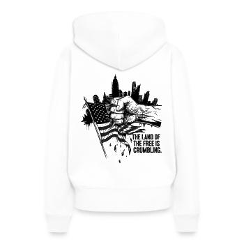 Le pays de la liberté s’effondre - Sweat à capuche Premium bio Femme - blanc - Dos - Julia (174cm)