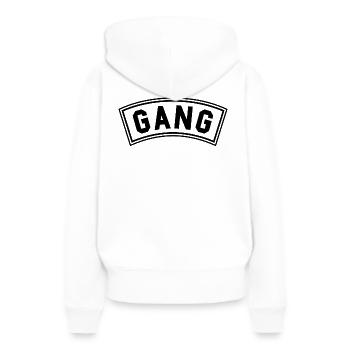 Bannières de gang - Sweat à capuche Premium bio Femme - blanc - Dos - Julia (174cm)