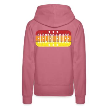 Electro House Music - Vintage Rave Retro Festival - Sweat à capuche Premium bio Femme - mauve - Dos - Isabella (175cm)