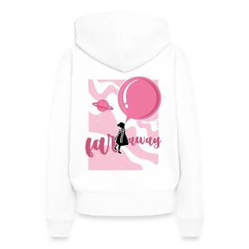 Fly - Frauen Premium Bio Hoodie - Weiß - Hinten - Julia (174cm)
