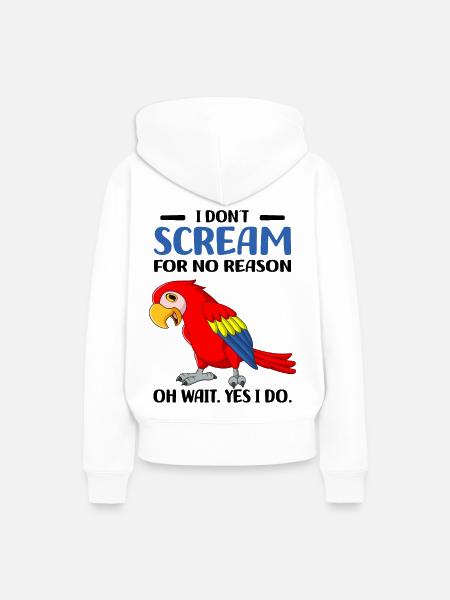 Papageien - Frauen Premium Bio Hoodie - Weiß