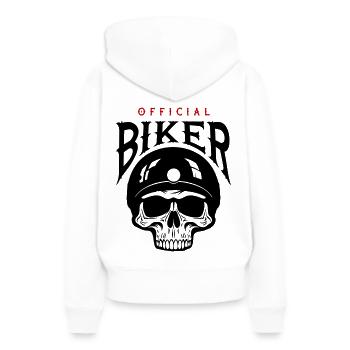 Skeleton Biker - Sweat à capuche Premium bio Femme - blanc - Dos - Julia (174cm)