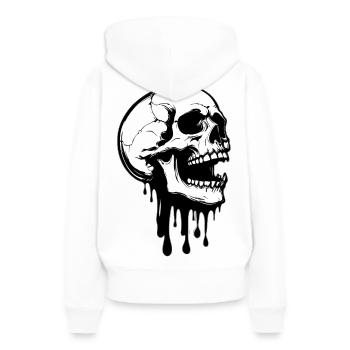 Schmelzender Totenkopf Grafik - Frauen Premium Bio Hoodie - Weiß - Hinten - Julia (174cm)