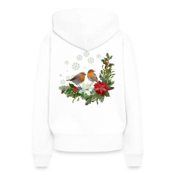 Christmas Robins - Women’s Premium Organic Hoodie - white - Back - Julia (174cm)