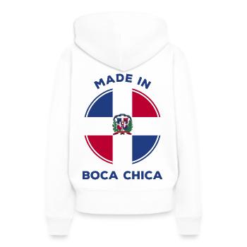 Boca Chica - Sweat à capuche Premium bio Femme - blanc - Dos - Julia (174cm)