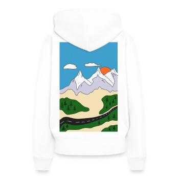 Coucher de soleil dans un paysage montagneux - Sweat à capuche Premium bio Femme - blanc - Dos - Julia (174cm)