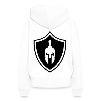 Casque de gladiateur Armoiries spartiates Troie - Sweat à capuche Premium bio Femme - blanc - Dos - Julia (174cm)