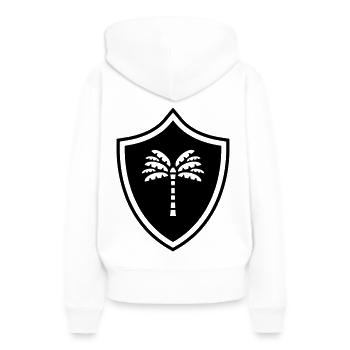 Armoiries de la palme - Sweat à capuche Premium bio Femme - blanc - Dos - Julia (174cm)