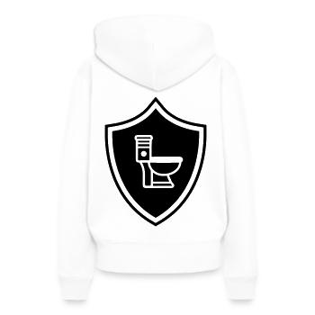 Armoiries des toilettes WC - Sweat à capuche Premium bio Femme - blanc - Dos - Julia (174cm)