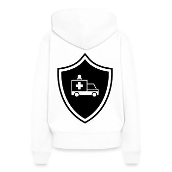 Ambulance Armoiries Ambulance - Sweat à capuche Premium bio Femme - blanc - Dos - Julia (174cm)