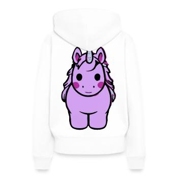 Peluche Dessin Animé Licorne Pastel - Sweat à capuche Premium bio Femme - blanc - Dos - Julia (174cm)
