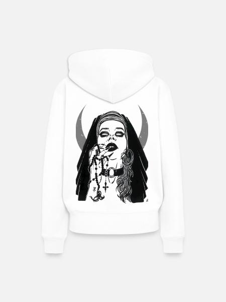 Die dunkle Nonne - Frauen Premium Bio Hoodie - Weiß