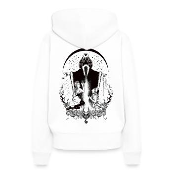 Terrible Noël - Sweat à capuche Premium bio Femme - blanc - Dos - Julia (174cm)