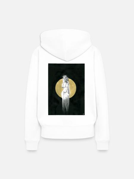 Dunkle Medusa - Frauen Premium Bio Hoodie - Weiß