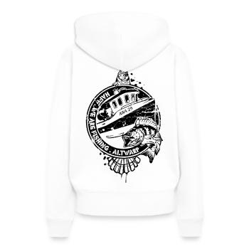 Bateau de pêche - Sweat à capuche Premium bio Femme - blanc - Dos - Julia (174cm)
