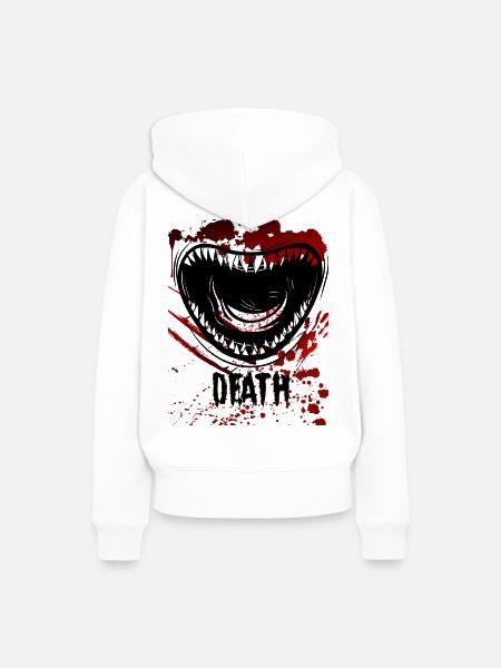 DEATH - Frauen Premium Bio Hoodie - Weiß