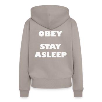 they live - white - Women’s Premium Organic Hoodie - taupe - Back - Julia (174cm)