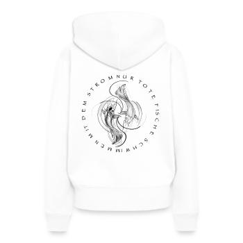 Fisch - Frauen Premium Bio Hoodie - Weiß - Hinten - Julia (174cm)
