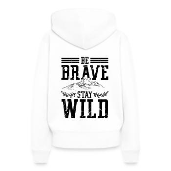 wandern wildnis - Frauen Premium Bio Hoodie - Weiß - Hinten - Julia (174cm)