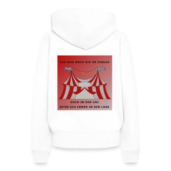 Zirkus uni - Frauen Premium Bio Hoodie - Weiß - Hinten - Julia (174cm)