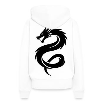Asiatischer Drache - Frauen Premium Bio Hoodie - Weiß - Hinten - Julia (174cm)