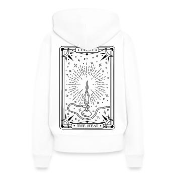 La chaleur (noir) - Sweat à capuche Premium bio Femme - blanc - Dos - Julia (174cm)