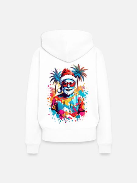 Coole Weihnachtsmann - Frauen Premium Bio Hoodie - Weiß
