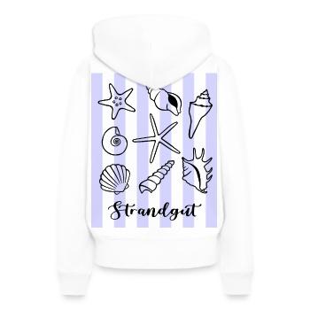 Strandgut Muscheln Seesterne und Krebs - Frauen Premium Bio Hoodie - Weiß - Hinten - Julia (174cm)