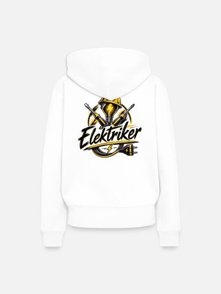 Elektriker Power Icon - Frauen Premium Bio Hoodie - Weiß