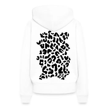 Leopard Gepard Afrika Muster Animal Print Tier - Frauen Premium Bio Hoodie - Weiß - Hinten - Julia (174cm)