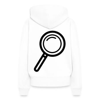 Lupe Symbol - Frauen Premium Bio Hoodie - Weiß - Hinten - Julia (174cm)