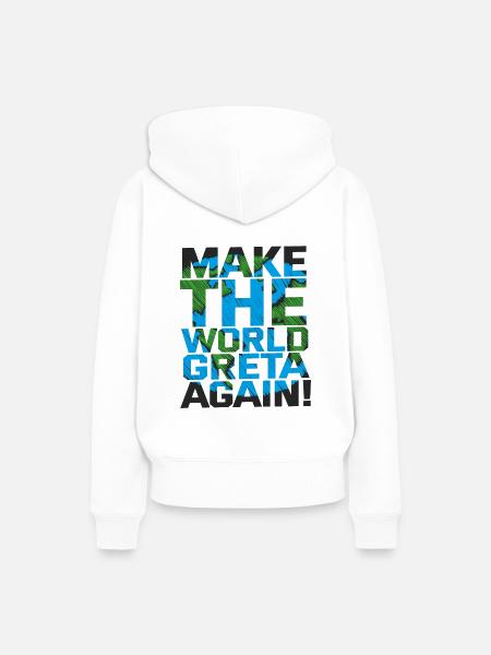 Make the World Greta again - Frauen Premium Bio Hoodie - Weiß