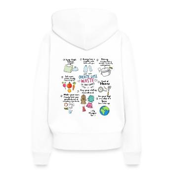 Créez moins de guide de recyclage des déchets - Sweat à capuche Premium bio Femme - blanc - Dos - Julia (174cm)
