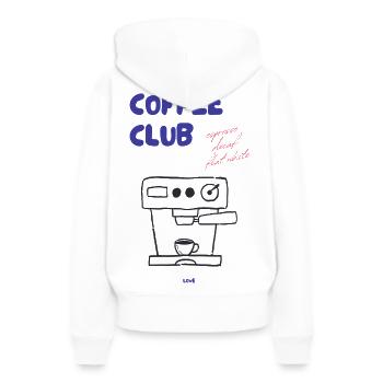 Illustration de la machine à expresso du Coffee Club - Sweat à capuche Premium bio Femme - blanc - Dos - Julia (174cm)