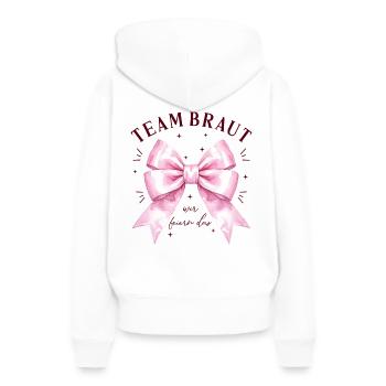 Braut Junggesellinnenabschied Team Partnerlook - Frauen Premium Bio Hoodie - Weiß - Hinten - Julia (174cm)